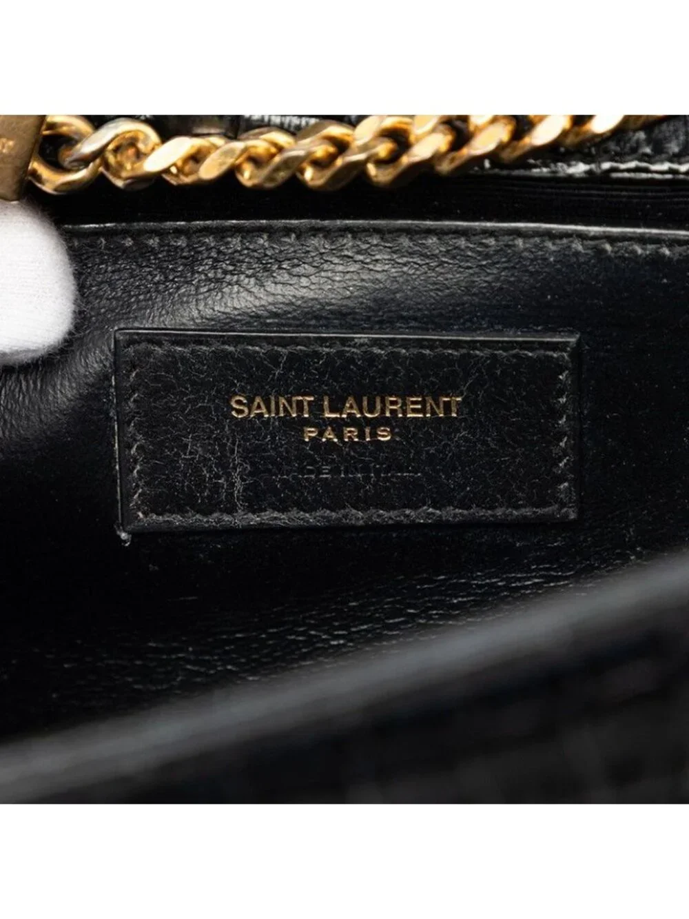 Saint Laurent YSL Logo Croco Shoulder
